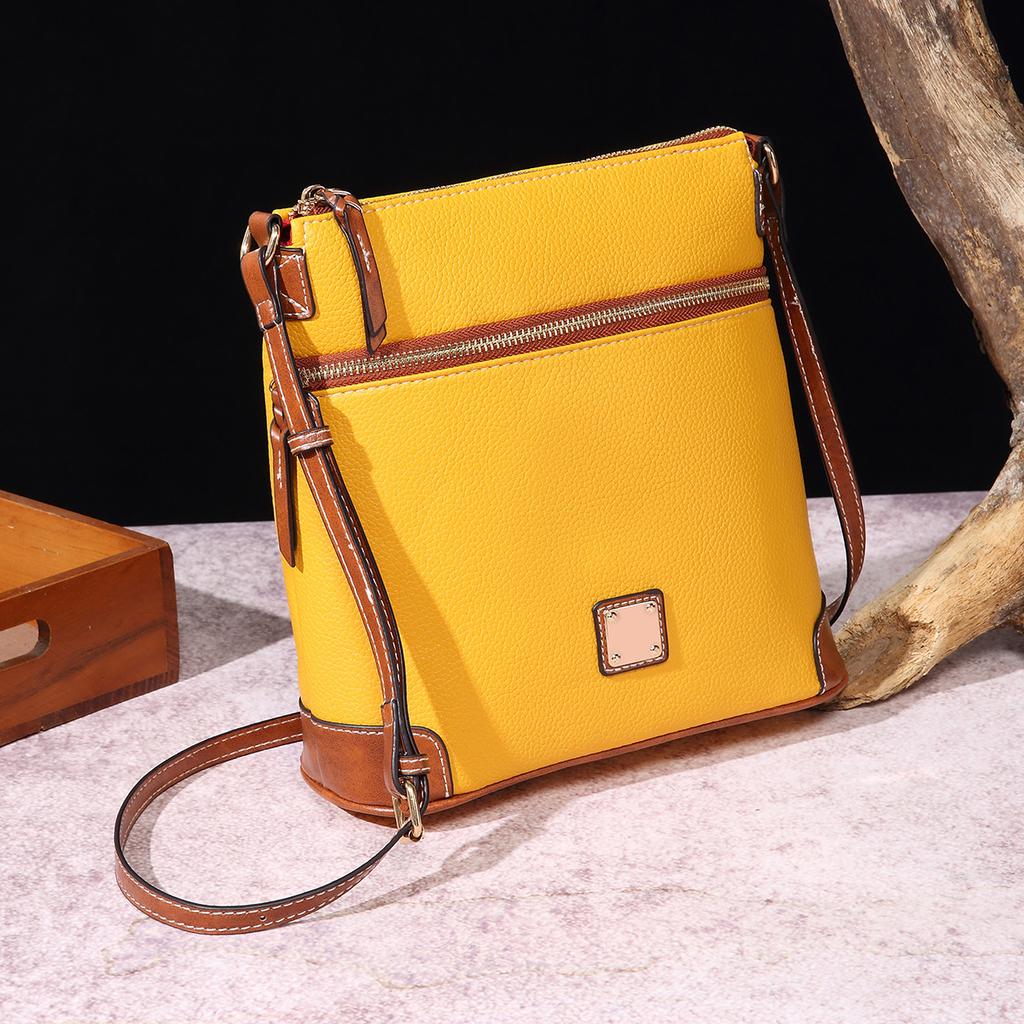 Dámská taška Vintage Pebbled Lychee Grain Textura Crossbody taška Vícebarevná dámská taška