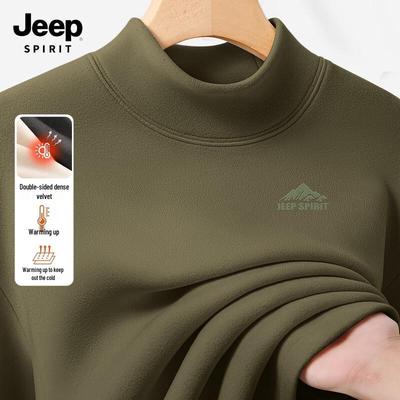 Jeep Spirit Herren Halbhoher Kragen Langarm Thermoshirt