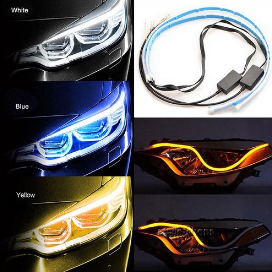 Car LED Sequential Steering Strip Light Bar Signal Turn White Amber Switchback 1