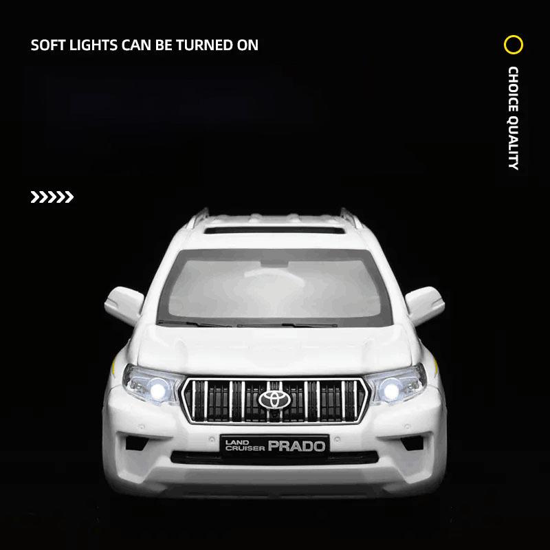 QHKY2 1:24 Toyota Land Cruiser Prado SUV Alloy Car Model Sound and Light Children's Toy Collectibles Birthday Gift