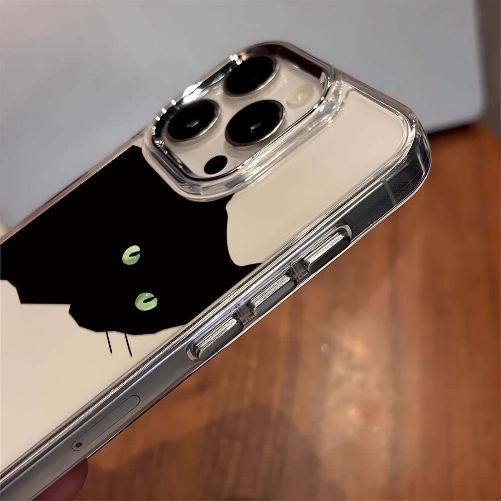 Black And White Cat Phone Case For Iphone 17 15 Pro Max 14 11 Plus 12 13 16 17E 16E Transparent Sturdy Bumper Cover Fundas