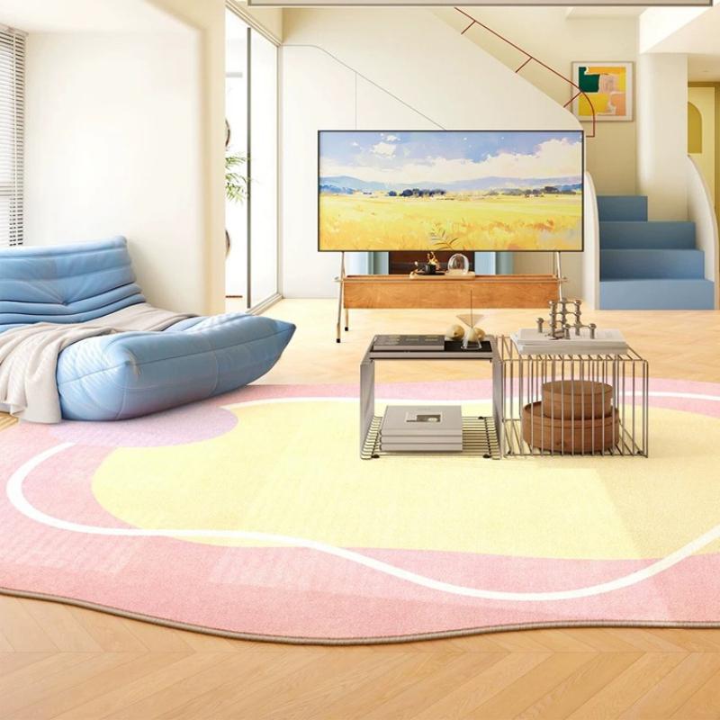 Carpet for Living Room Soft Fluffy Comfortable Bedroom Floor Mat Blue Irregular Geometric Pattern Rug Large Size Home Decor Rugs