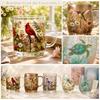 Glasbecher mit Blumen- und Kolibri-Design Handgefertigtes Glaswaren Geeignet für heiße und kalte Getränke Langlebiger und klarer Glasbecher mit Henkel