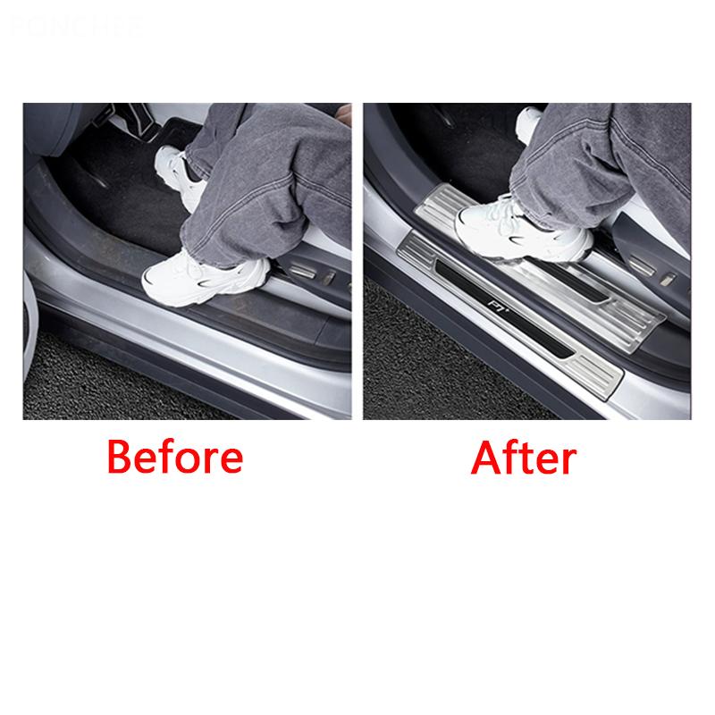 For XPENG P7+ 2026-2027 Door Sill Plate Welcome Step Plate Stainless Steel Dirt-resistant Automobile Modification Supplies