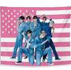 Kpop Boygroup Amerikanische Flagge Wandteppich Wandbehang für Schlafzimmer Wohnheim Hintergrund Konzert Fans Geschenk