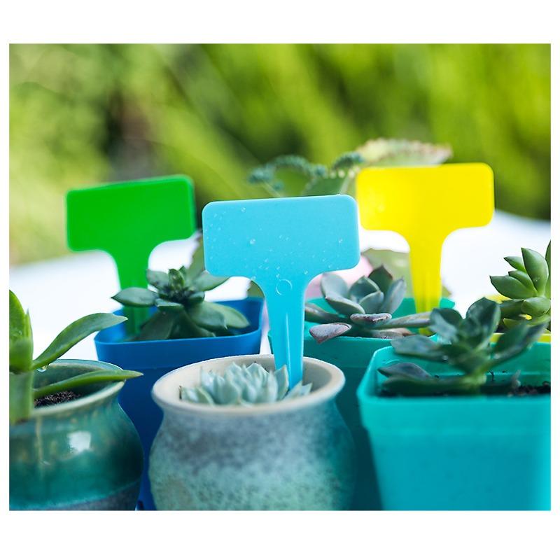 50Pcs  Nursery Thick Plastic T-Shaped Labels, Plant Flower Tags, Garden Decoration And Gardening Signs