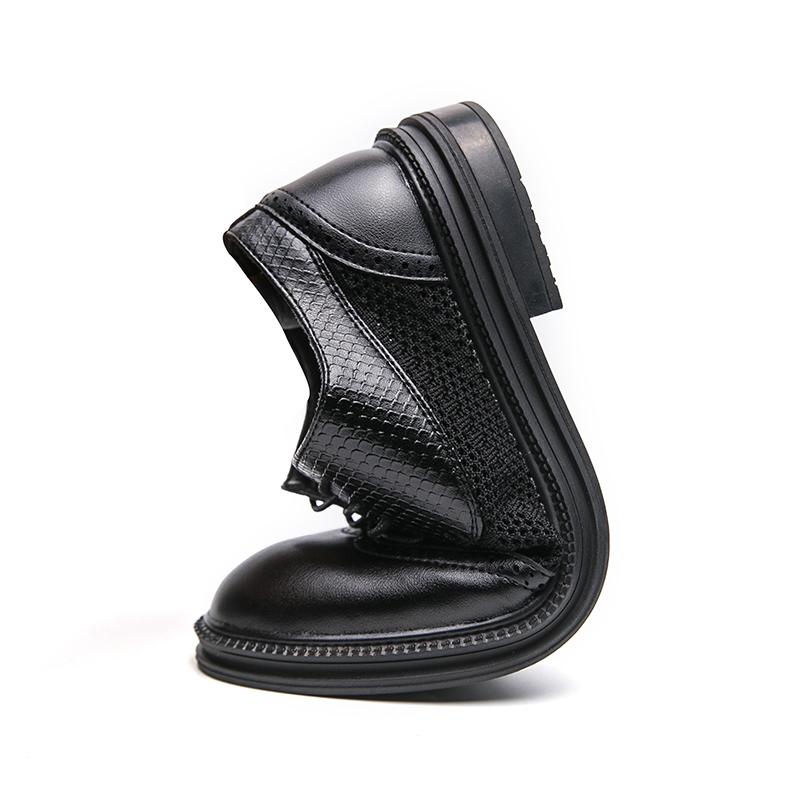 New Men Oxfords Shoes Big Size Leather Shoes Patent Leather Formal Business Breathable Dress Shoes Hollow Mesh Out Flats
