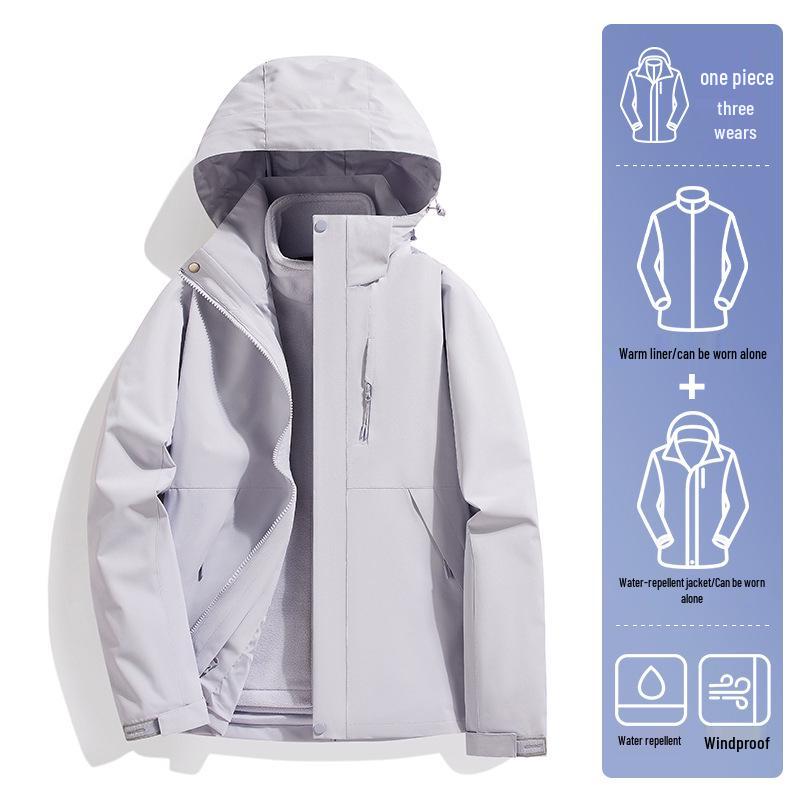 2024 Outdoor Mountain 3-in-1 Windproof & Light Rainproof Mountaineering Suit for Men & Women