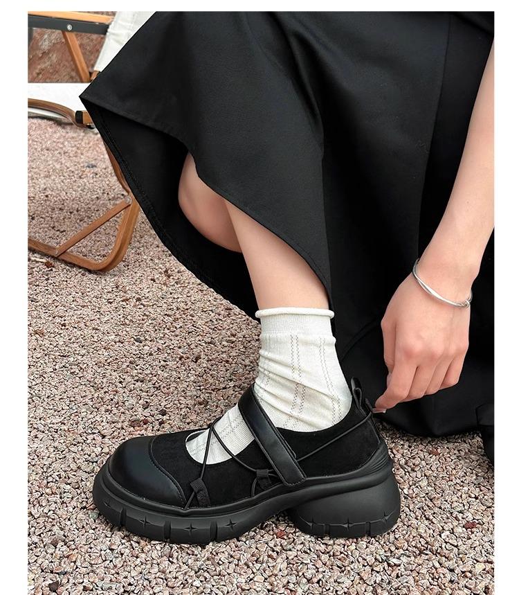 Faionable Thi Heel Heightening Mary Janes JK Leather oes Spring Autumn New Low Cut Single oes Comfortable Casual