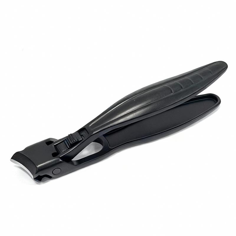 Slanted Edge Safety Nail Clippers with Lock, Large Opening, Round Tip, Anti-Splash, Stainless Steel