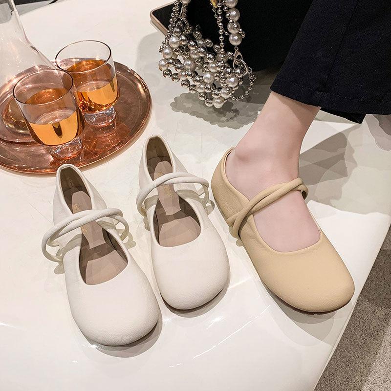 French with Skirt Mary Jane Women's Shoes 2025 Spring and Autumn New One-pedal Loafers Shallow Mouth Round Head Soft Sole Single Shoes
