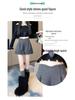 2024 Wool High-Waisted Wide-Leg Shorts for Women - Autumn/Winter Sequin Casual Pants with Boots