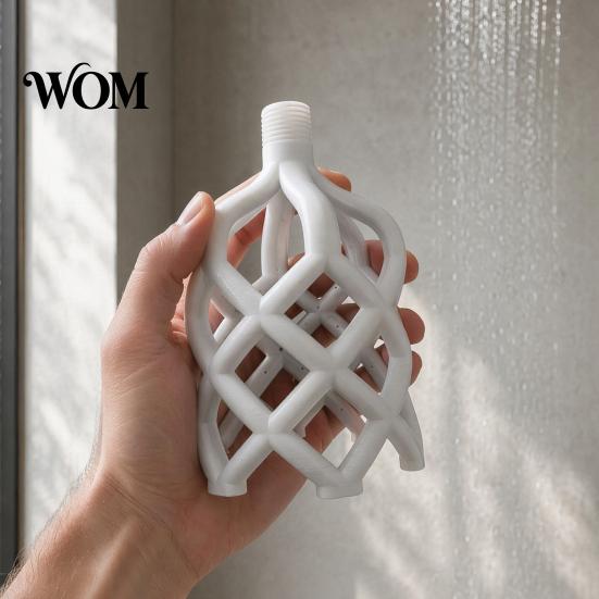 Shower Head Head, 3D Printed Hollow Woven Rainfall Sprayer, Clog-Free Self Cleaning Easy Clean Installation Bathroom Accessory Full Body