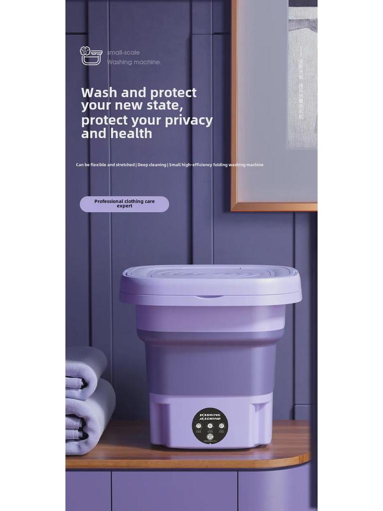 Compact Folding Washing Machine for Dorms & Baby Clothes