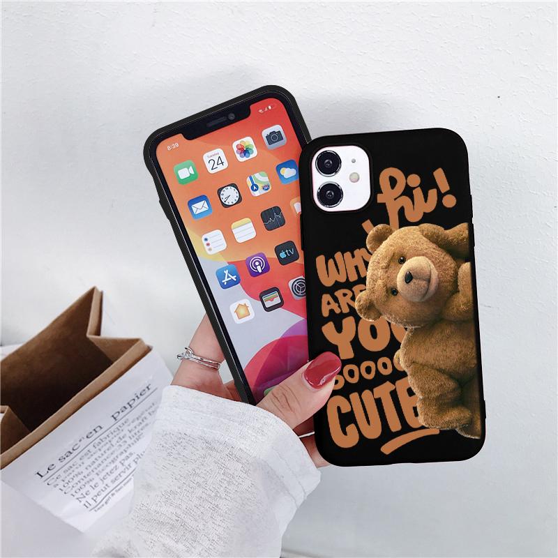 Cute Cartoon Bear Case For Samsung Galaxy M13 M31 M32 M52 S21 S20 FE S22 S10 S8 S9 Plus Note 9 8 20 Ultra 10 Lite S10e Soft Capa