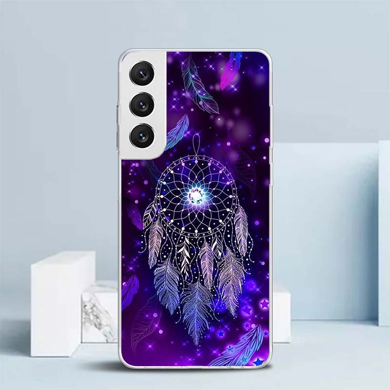 Retro Feather Dreamcatcher Soft Cover for Samsung Galaxy S25 Edge S26 S24 S23 Ultra Phone Case S22 S21 Plus S20 FE Print Pattern