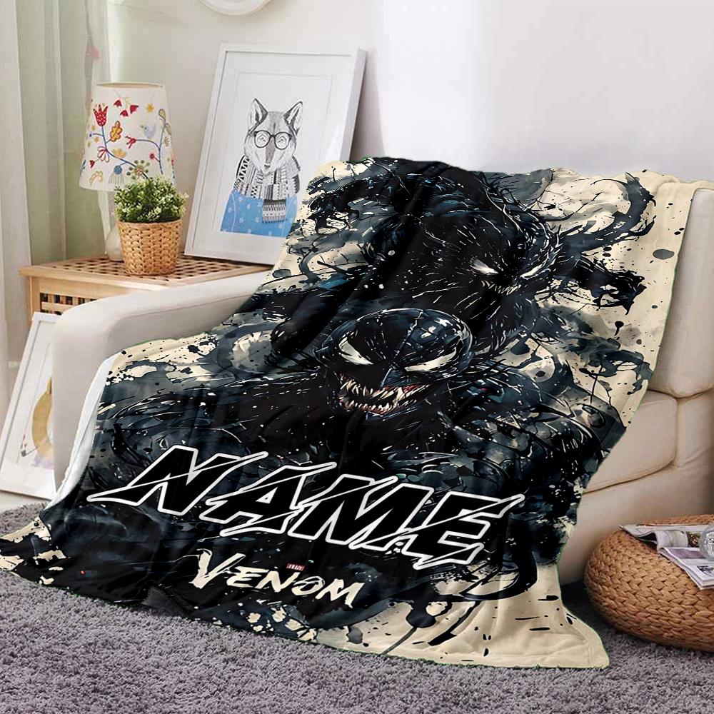 Custom Name Venom Artwork Poster blanket for Couch & Bed, Plush Cozy Fuzzy Blanket Super Soft & Warm Blankets for Fall and Winter. 0908435