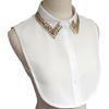 Comfortable Polyester Detachable Collar For Blouses Rhinestones Decorated Accessory Half Shirt Womens Fashion Enhancer