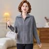Yuzhaolin Women's Stand-Collar Zip-Up Knit Cardigan for Mature Women
