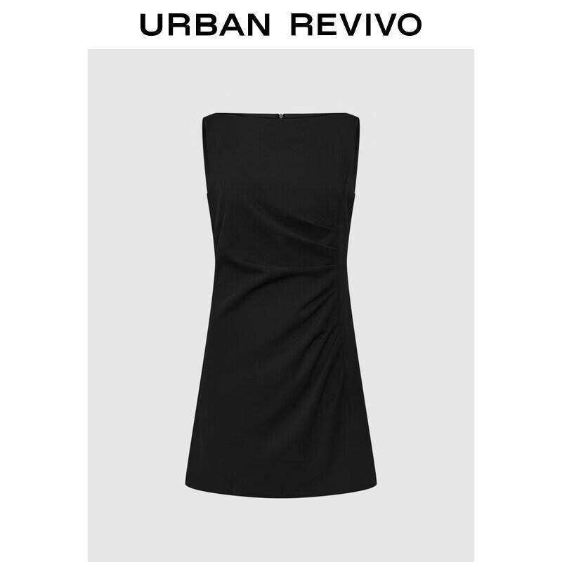 

UR2026 Women s Elegant Pleated Sleeveless Mini Dress XL