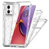 For Motorola Moto G84 5G Case Clear Acrylic TPU Hybrid Phone Cover with Laser-printed Film