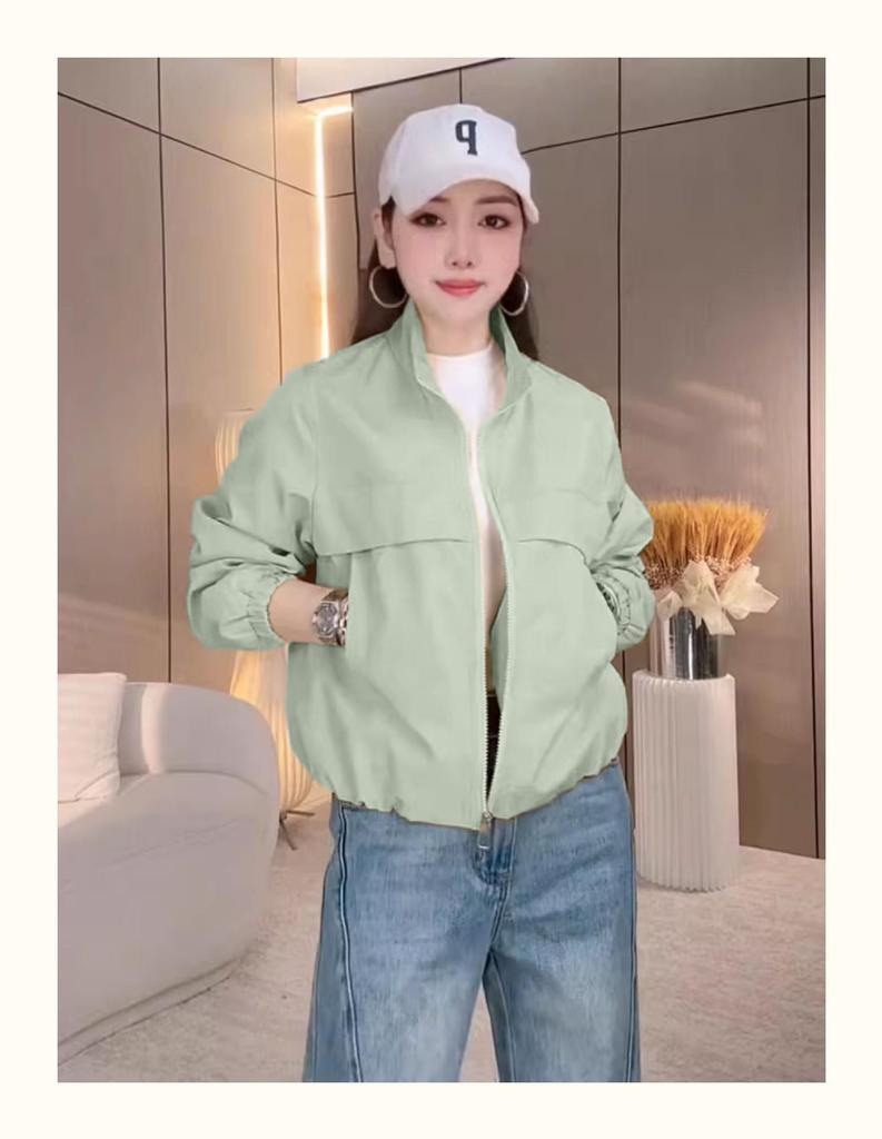 2025 Aurora Wind Casual Women's Petite Versatile Windbreaker Jacket - Spring/Autumn Solid Colors