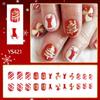 Christmas Short Square False Acrylic Nails with Elk Snowflake Designs and Winter Artificial Nail Art for Women and Girls