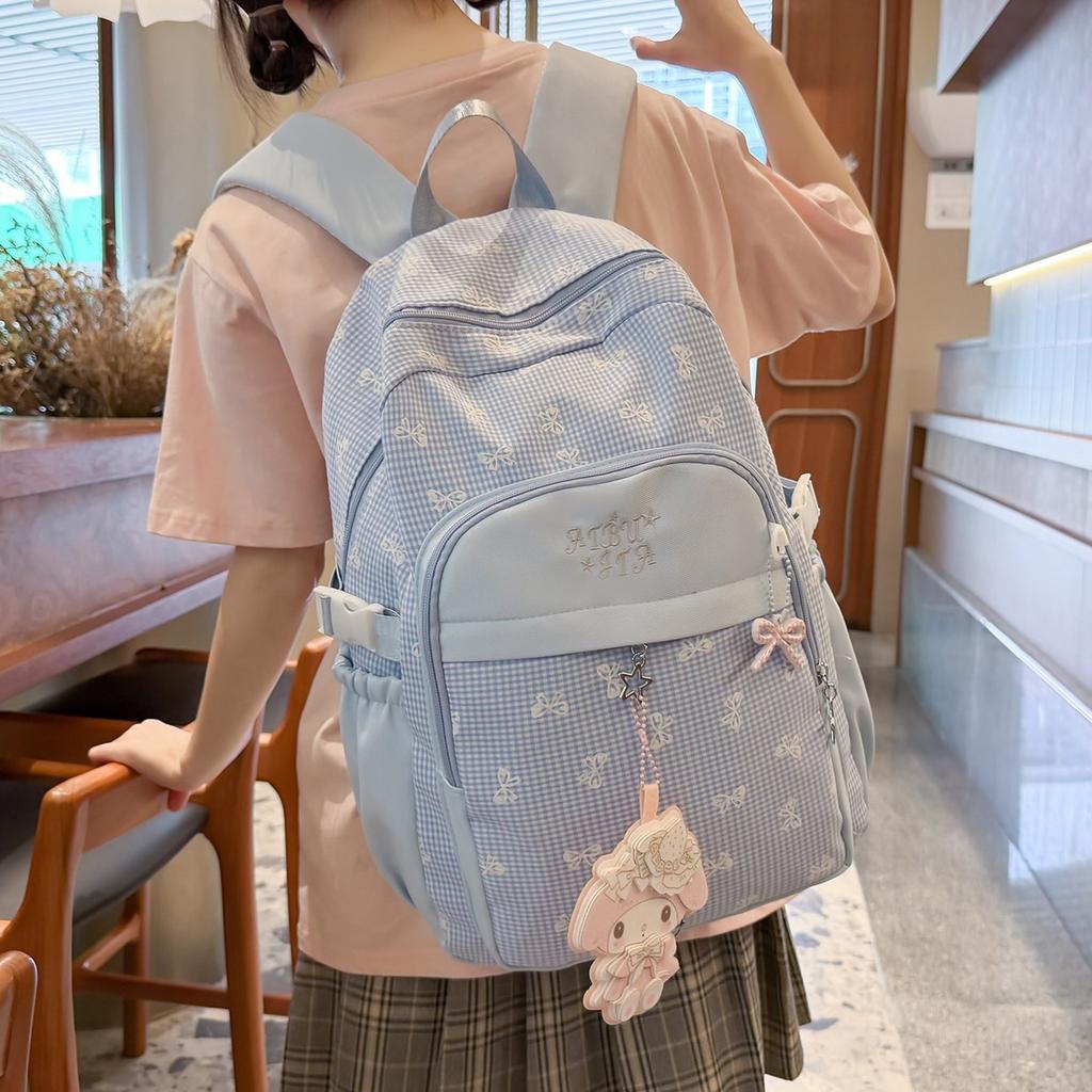 Schoolbag for High-aesthetic Campus Middle School Students, Japanese Style INS Cute Multi-compartment Backpack for Grades 1-1