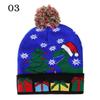 LED Christmas 3D Embroidery Image Unisex Winter Beanie Cap with Light Up Colorful LEDs for Beach & New Year