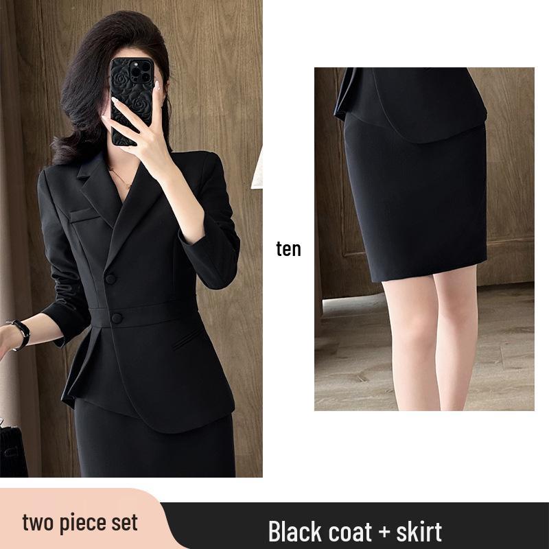 Women's Slim-Fit Ruffle Suit Set for Professional Spring Wear
