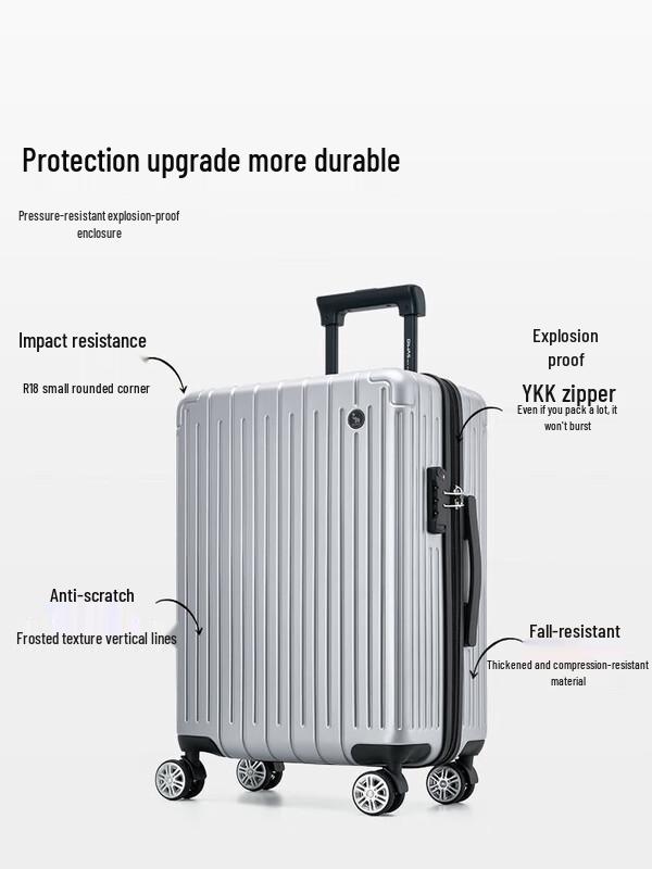 OIWAS 28-Inch Glacier Silver Travel Trolley Luggage