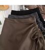 Women's Spring 2024 High-Waist Pleated A-Line Skirt with Drawstring - Fashionable Slim Korean Style Skirt Pants