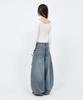 Sekeondeusolteu Balloon Damaged Denim Pants (Vintage Blue)