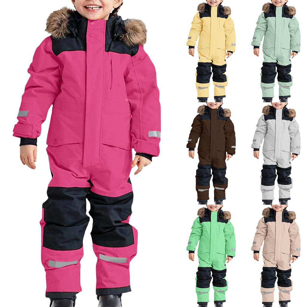 Kinder Mode Outdoor Fleece, Gefüttert Verdickt Warm Jungen Und Mädchen Einteilig Skianzug