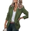 Women's Solid Notched Lapel Single Button Long Sleeve Casual Blazer Jacket
