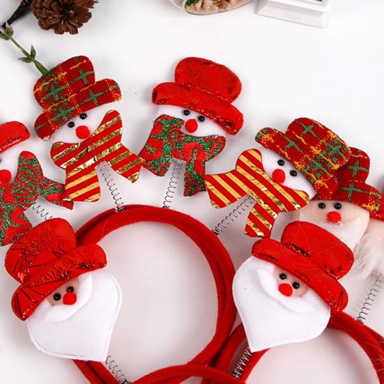 Christmas Hairband for Adults Kids Festive Hair Accessory Santa Claus Snowman Hairband for All Ages Xmas Parties Dress-up