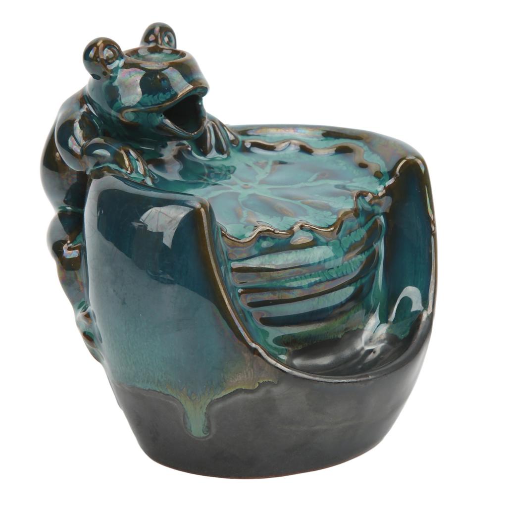 Rökelsehållare Keramiskt Material Glaserad Löv Djurmönster Blå Klassisk Rökelse Vattenfall för Tehus