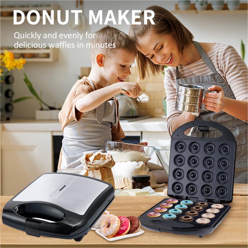 Mini Donut Maker Machine For Kid-Friendly Breakfast, Snacks, Desserts & More With Non-Stick Surface, Can Make 6/12/16 Doughnuts