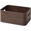 Storage Box, Brown, Half-Size, Shallow, Fully Assembled, Made with Natural Wood (Walnut), TSB-1AH(BR)