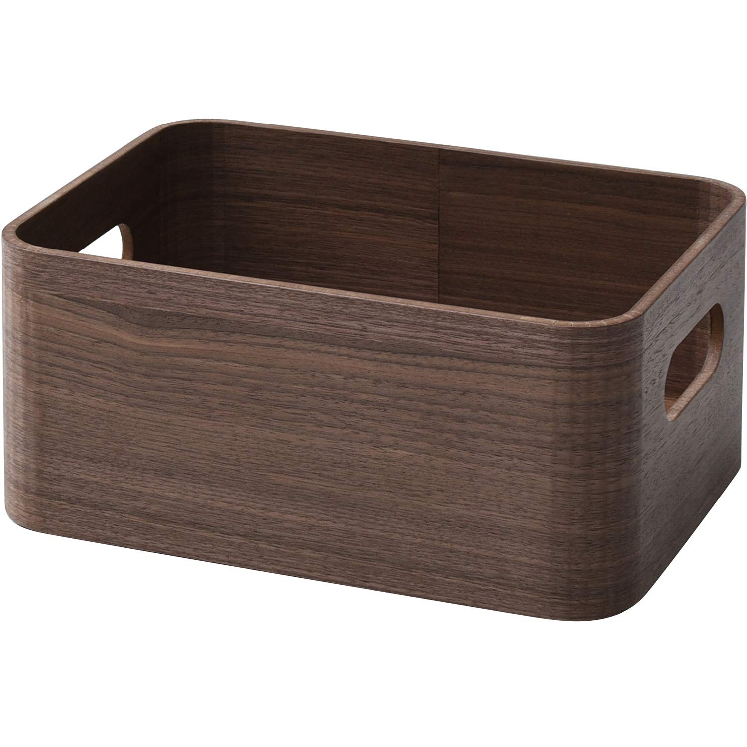 YAMAZEN Storage Box Brown Half-Size Shallow Fully Assembled Made with Natural Wood Walnut TSB-1AHBR 5590₽