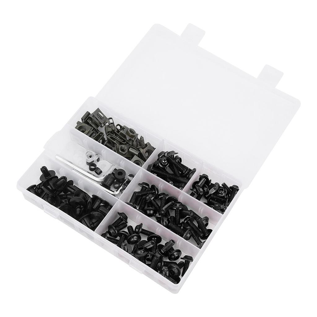 198Pcs Set Windscreen Fairing Screws M5 M6 Bolts Kit Motorcycle Accessory