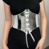 Cintura Vita Retro Oro Argento Cintura Corsetto Versatile Larga per Donne