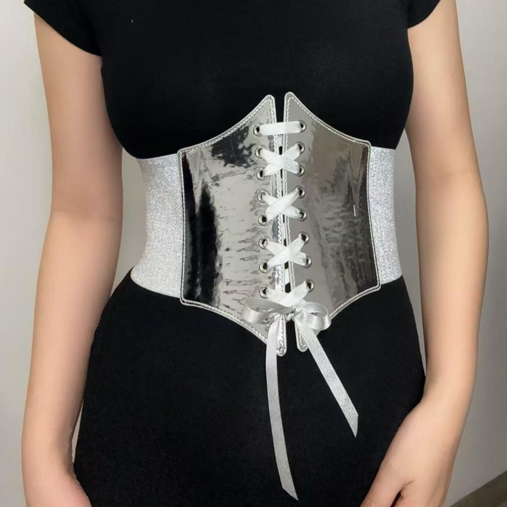 Cintura Vita Retro Oro Argento Cintura Corsetto Versatile Larga per Donne