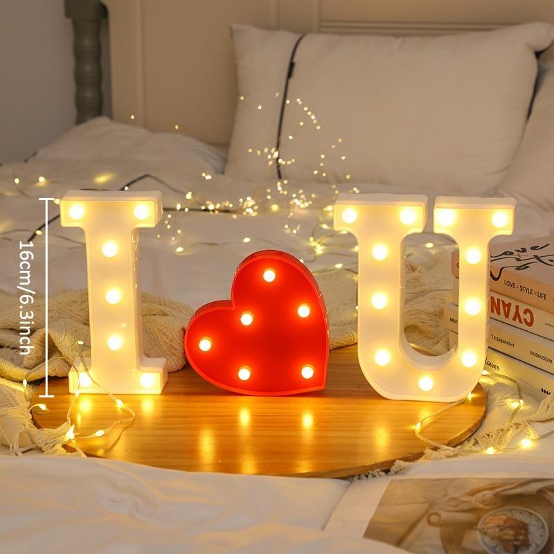 16cm Alphabet Letter LED Lights Marquee Sign Number Lamp Decoration Night Light For Party Bedroom Wedding Birthday Christmas