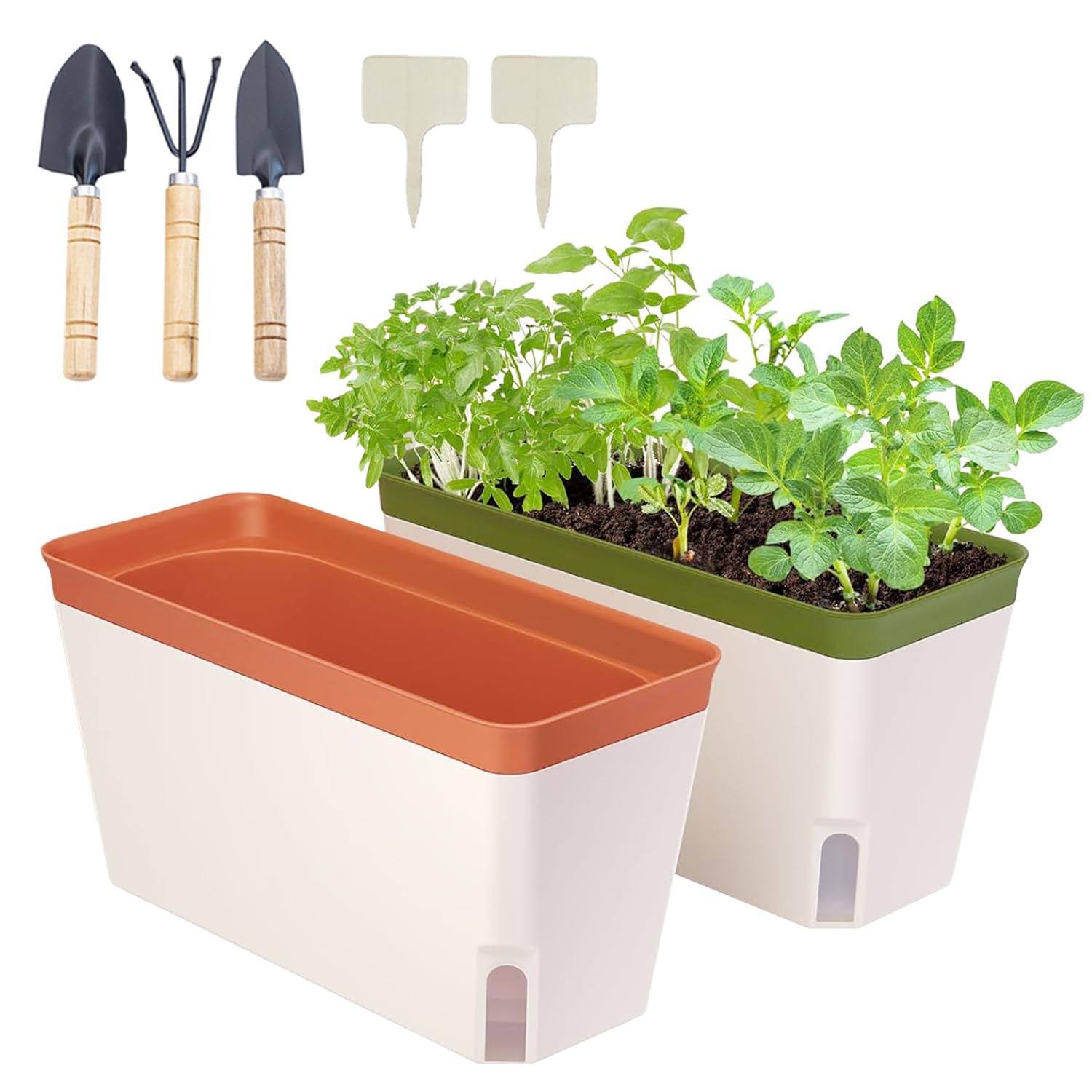 

STATIN4 Цветок Автоматический полив Комнатное растение Автоматический Автоматический полив Сад Водосборное блюдце Открытый и Набор Горшок, Кашпо, Прямоугольный, Горшок,