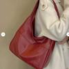 Women's Large Capacity Handbag Fashion Commuting Tote Bag Waterproof Soft PU Leather Shoulder Bag Versatile Student School Bag