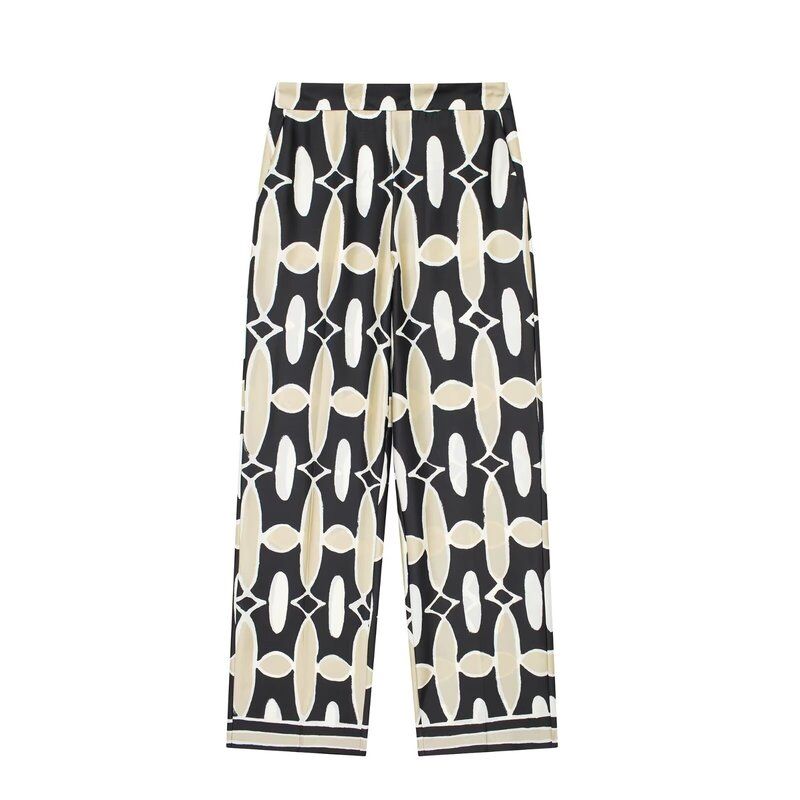 Fashion Style 2024 Spring New Women's Clothing Geometric Pattern Print Shirt High Waist Pants 2735146 330