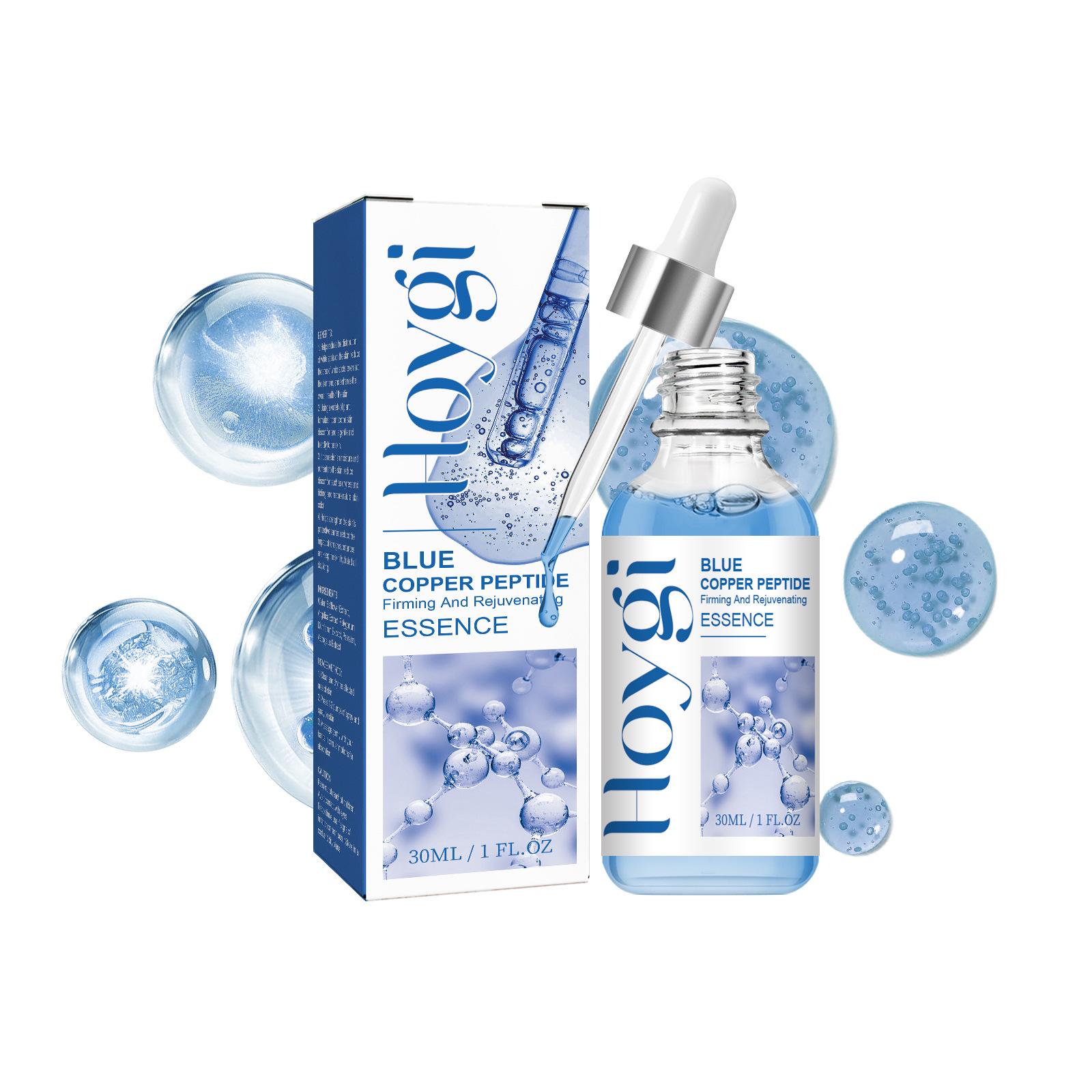 Hoygi Blue Copper Peptide Firming Serum Moisturizing Hydrating Firming Skin Reducing Fine Lines Brightening Skin Tone