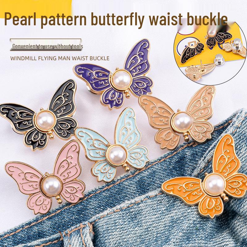 Butterfly Waist Buckle - Adjustable, No-Sew Jeans Button for Easy Waistline Alteration.