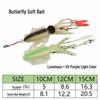 Isca Macia para Pesca Asa de Borboleta Luminosa Lula e Polvo Isca Artificial UV Ponderada